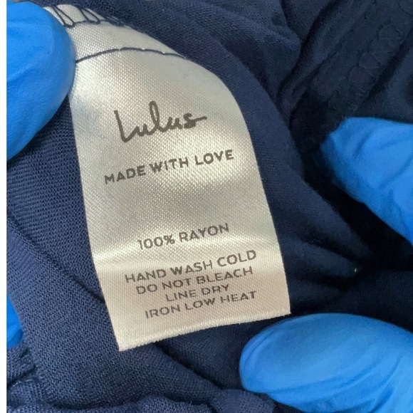 NWT Lulus Navy Blue Learning To Fly Halter Surplice Jumpsuit - Picture 5 of 5